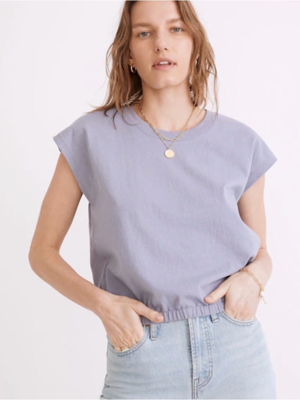 Madewell Banded Muscle Tee Lavender S
